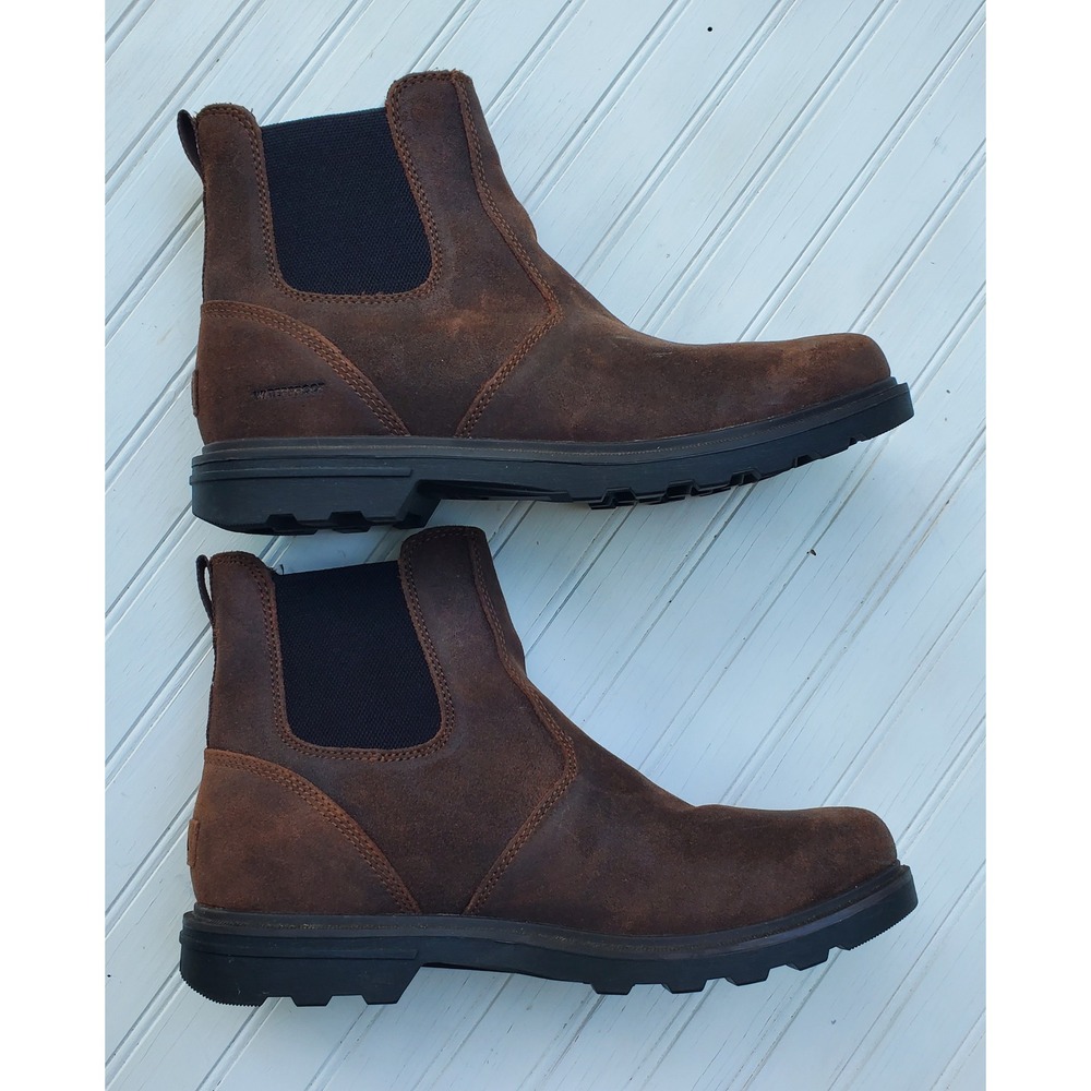 Sorel Caribou Chelsea Waterproof Brown Leather Mens Boots NM4900-256 Size 11 - Picture 2 of 8